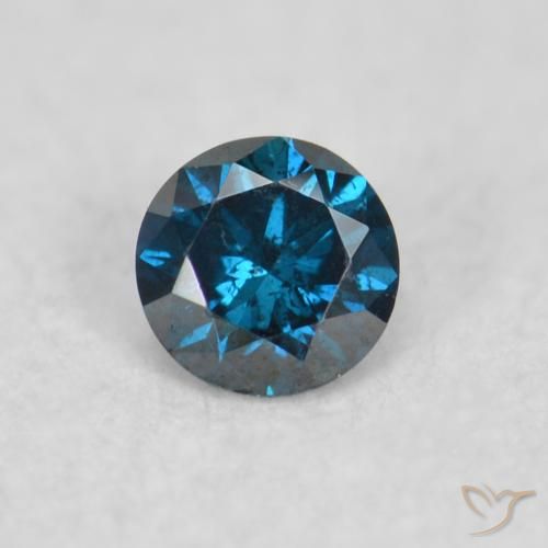 0.05ct 天然 蓝色 钻石, 圆形的, VS