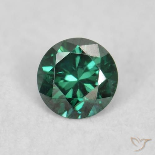 0.06ct 天然 绿色 钻石, 圆形的, VS