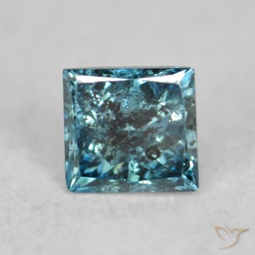 0.09ct 天然 蓝色 钻石, 正方形, SI