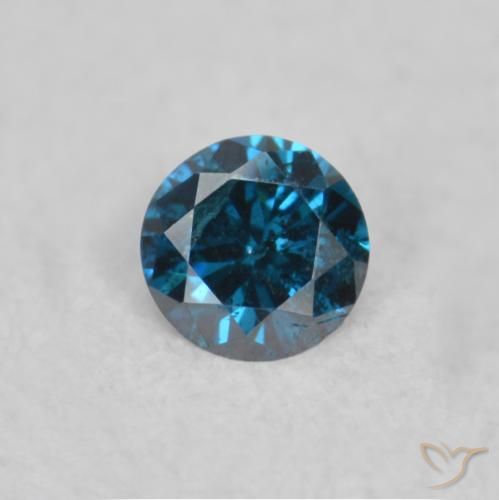 0.05ct 天然 蓝色 钻石, 圆形的, SI