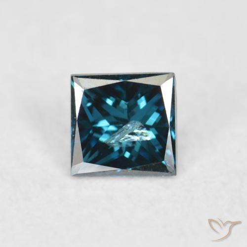 0.07ct 天然 蓝色 钻石, 正方形, VS-SI