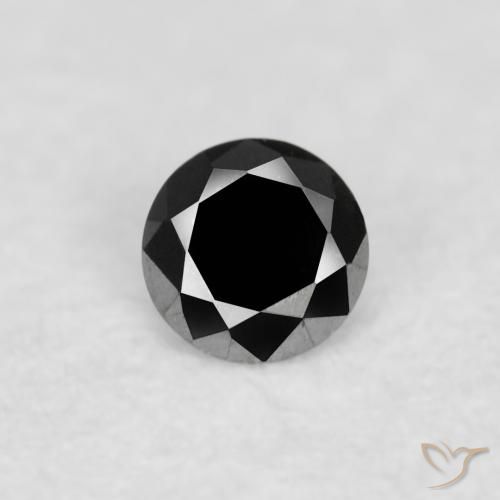 0.03ct 天然 黑色 钻石, 圆形的, 不透明