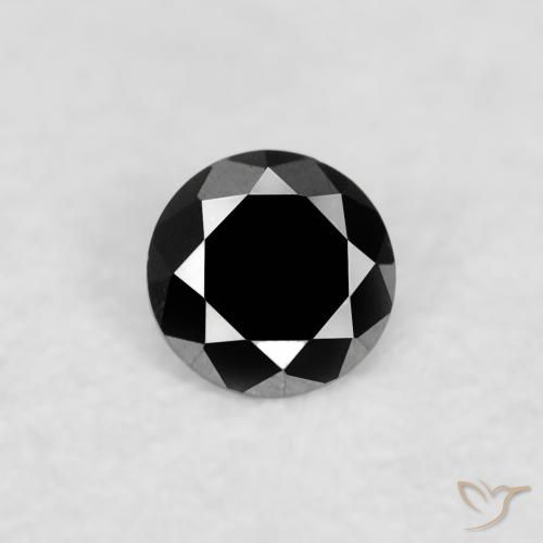 0.03ct 天然 黑色 钻石, 圆形的, 不透明