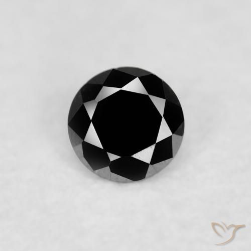 0.03ct 天然 黑色 钻石, 圆形的, 不透明