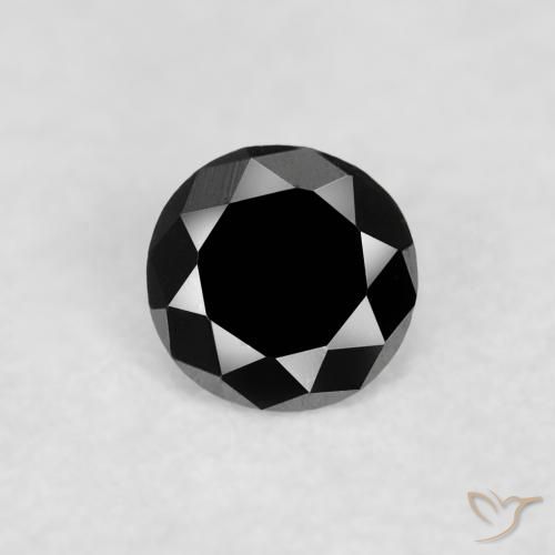 0.03ct 天然 黑色 钻石, 圆形的, 不透明