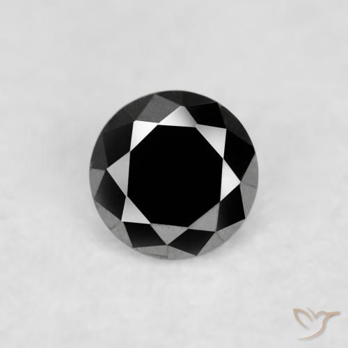 0.03ct 天然 黑色 钻石, 圆形的, 不透明