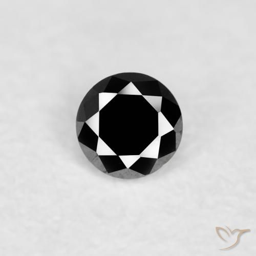 0.04ct 天然 黑色 钻石, 圆形的, 不透明