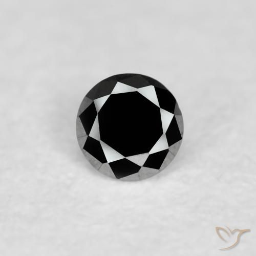 0.04ct 天然 黑色 钻石, 圆形的, 不透明