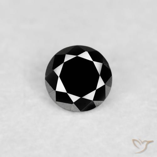 0.03ct 天然 黑色 钻石, 圆形的, 透明