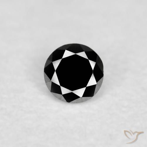 0.03ct 天然 黑色 钻石, 圆形的, 不透明