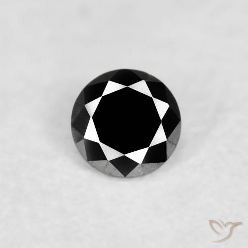 0.02ct 天然 黑色 钻石, 圆形的, 不透明