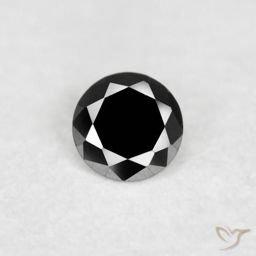 0.03ct 天然 黑色 钻石, 圆形的, 不透明