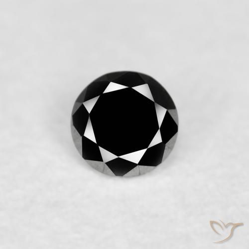 0.03ct 天然 黑色 钻石, 圆形的, 不透明