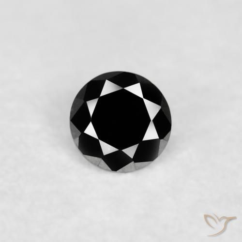 0.03ct 天然 黑色 钻石, 圆形的, 不透明