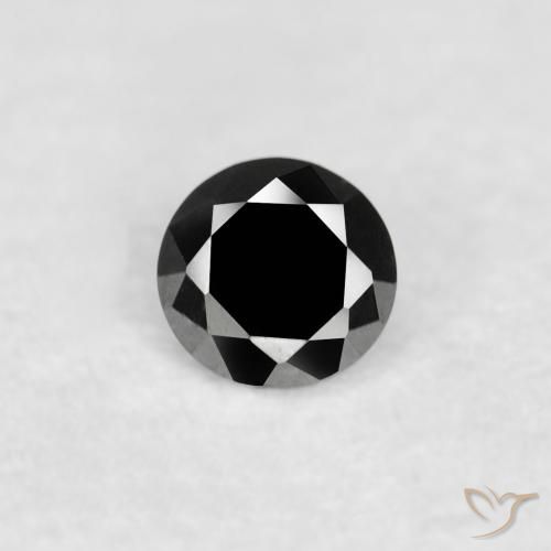 0.02ct 天然 黑色 钻石, 圆形的, 不透明