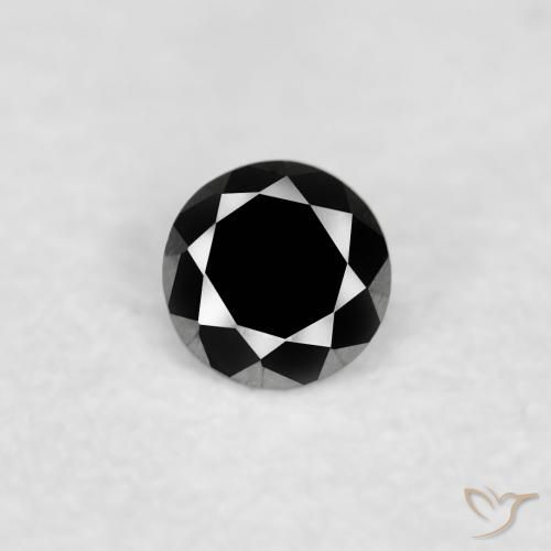 0.03ct 天然 黑色 钻石, 圆形的, 不透明