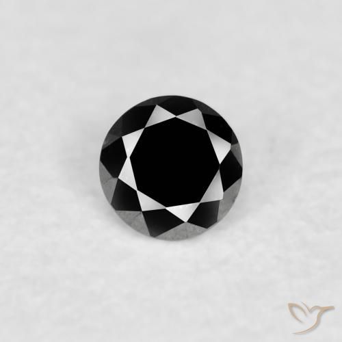 0.03ct 天然 黑色 钻石, 圆形的, 不透明