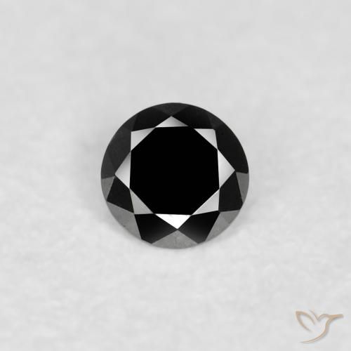 0.03ct 天然 黑色 钻石, 圆形的, 不透明
