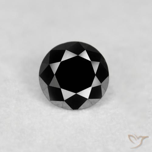 0.04ct 天然 黑色 钻石, 圆形的, 不透明