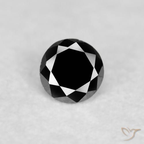 0.03ct 天然 黑色 钻石, 圆形的, 不透明