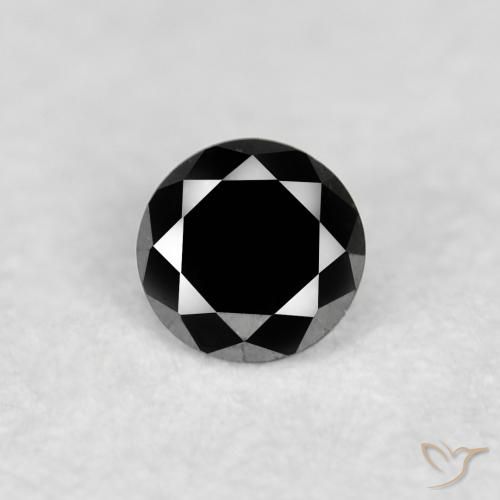 0.04ct 天然 黑色 钻石, 圆形的, 不透明