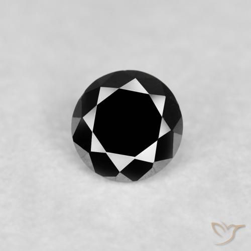 0.03ct 天然 黑色 钻石, 圆形的, 不透明