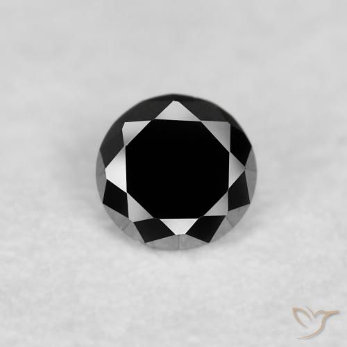 0.03ct 天然 黑色 钻石, 圆形的, 不透明