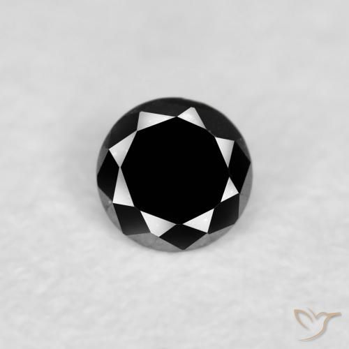 0.02ct 天然 黑色 钻石, 圆形的, 不透明