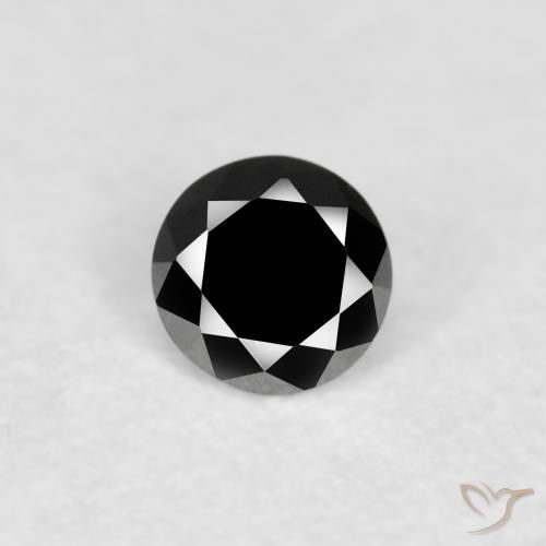 0.07ct 天然 黑色 钻石, 圆形的, 不透明