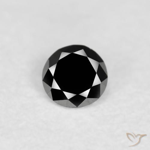 0.08ct 天然 黑色 钻石, 圆形的, 不透明