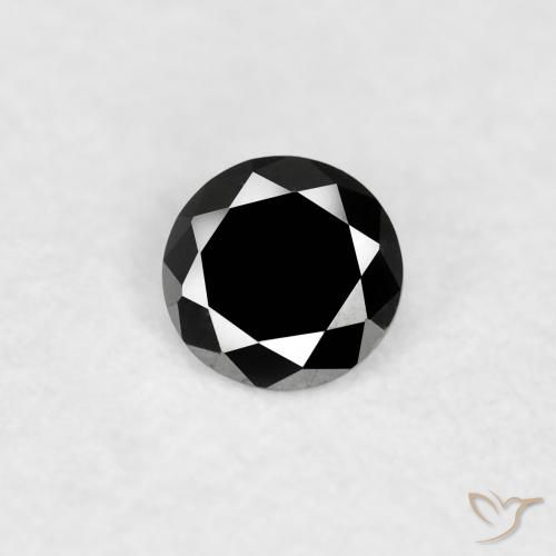0.06ct 天然 黑色 钻石, 圆形的, 不透明