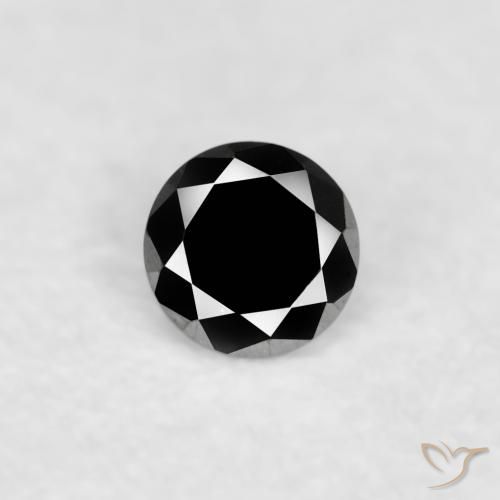 0.02ct 天然 黑色 钻石, 圆形的, 不透明
