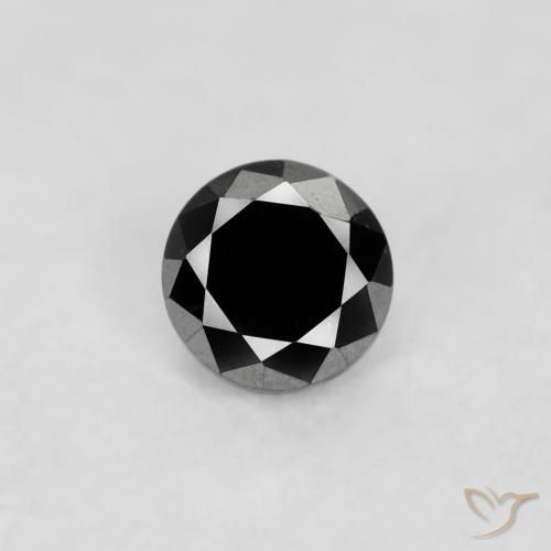 0.03ct 天然 黑色 钻石, 圆形的, 不透明