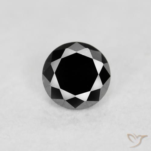 0.04ct 天然 黑色 钻石, 圆形的, 不透明