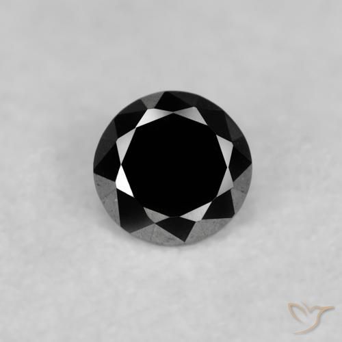 0.03ct 天然 黑色 钻石, 圆形的, 不透明