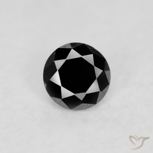 0.03ct 天然 黑色 钻石, 圆形的, 不透明