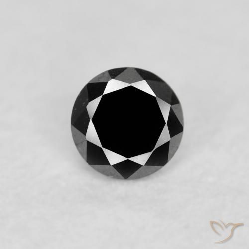 0.04ct 天然 黑色 钻石, 圆形的, 不透明