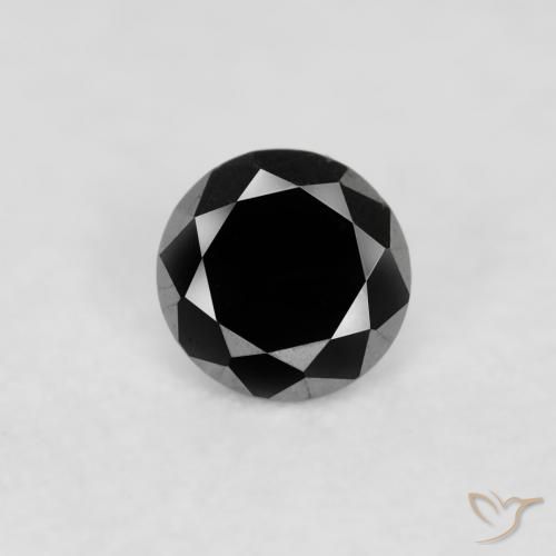 0.05ct 天然 黑色 钻石, 圆形的, 不透明