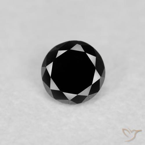 0.05ct 天然 黑色 钻石, 圆形的, 不透明