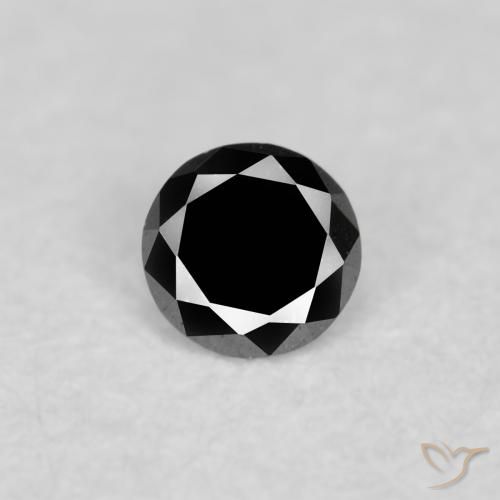 0.04ct 天然 黑色 钻石, 圆形的, 不透明