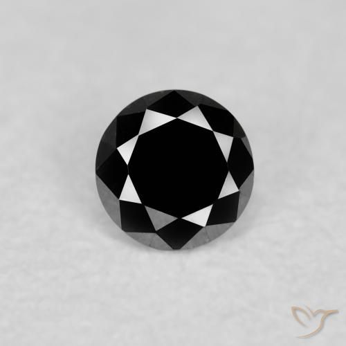 0.06ct 天然 黑色 钻石, 圆形的, 不透明