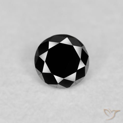 0.04ct 天然 黑色 钻石, 圆形的, 不透明