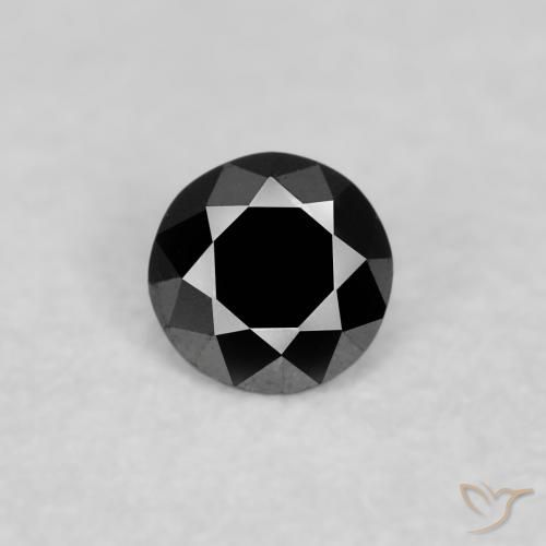 0.05ct 天然 黑色 钻石, 圆形的, 不透明