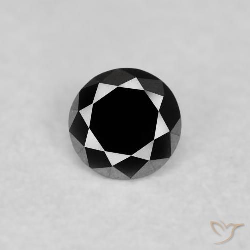 0.06ct 天然 黑色 钻石, 圆形的, 不透明