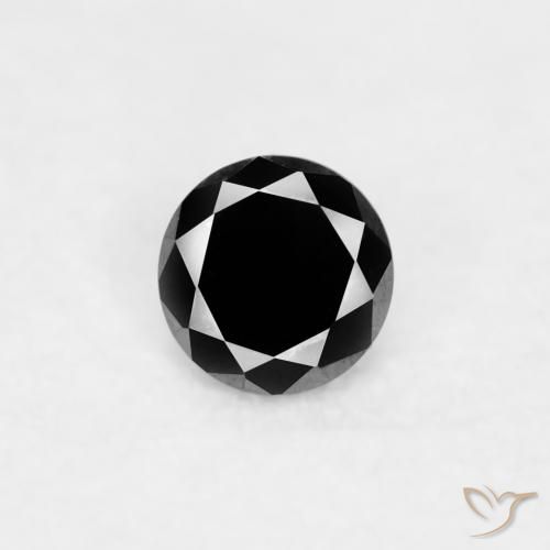 0.03ct 天然 黑色 钻石, 圆形的, 不透明