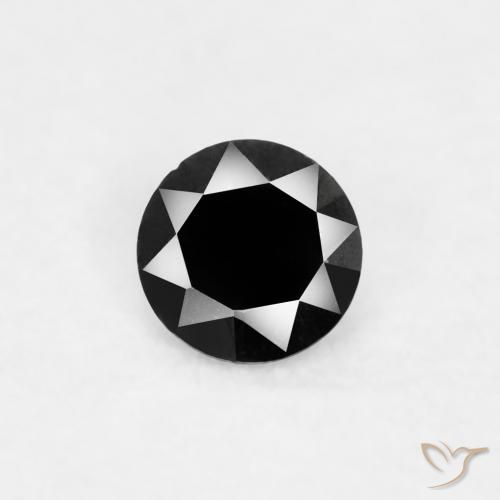 0.03ct 天然 黑色 钻石, 圆形的, 不透明