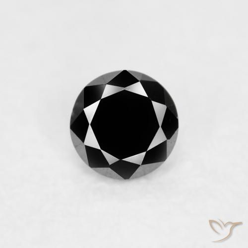 0.03ct 天然 黑色 钻石, 圆形的, 不透明