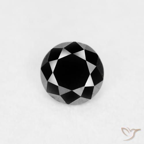 0.03ct 天然 黑色 钻石, 圆形的, 不透明