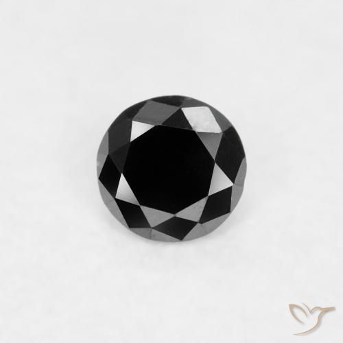 0.03ct 天然 黑色 钻石, 圆形的, 不透明