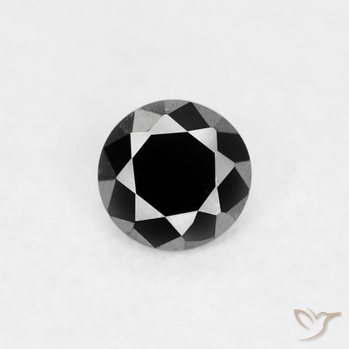 0.04ct 天然 黑色 钻石, 圆形的, 不透明